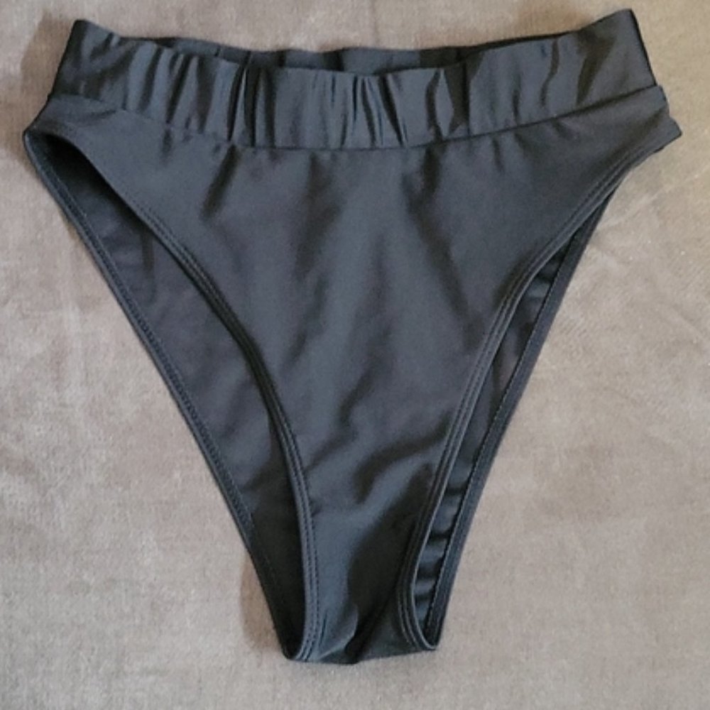 Black bikini bottoms high waisted
